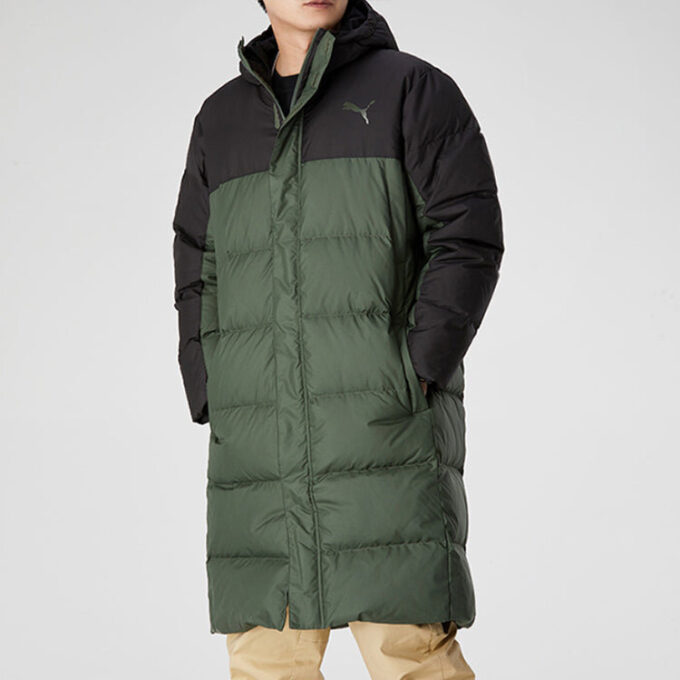 Chaqueta larga de plumas oversize «Verde Negro»
