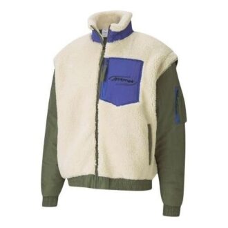 Chaqueta polar Sherpa PUMA x Attempt «Beige, verde y azul»