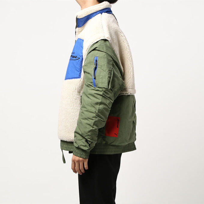 Chaqueta polar Sherpa PUMA x Attempt «Beige, verde y azul»