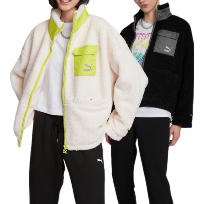 Chaqueta Sherpa con bolsillo de parche «Blanca»