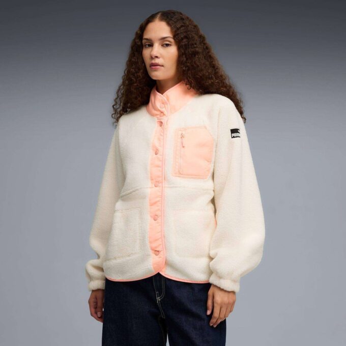 Chaqueta Sherpa de forro polar para mujer