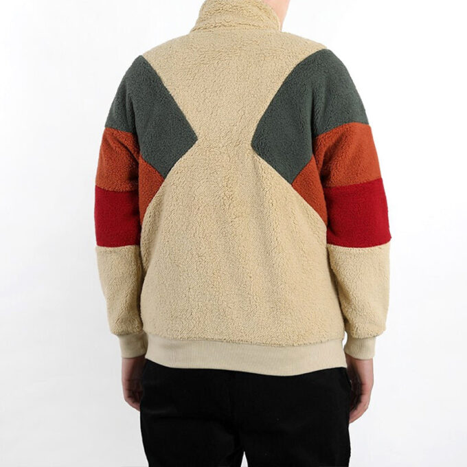 Chaqueta Sherpa Retro Block «Marrón Rojo Verde»