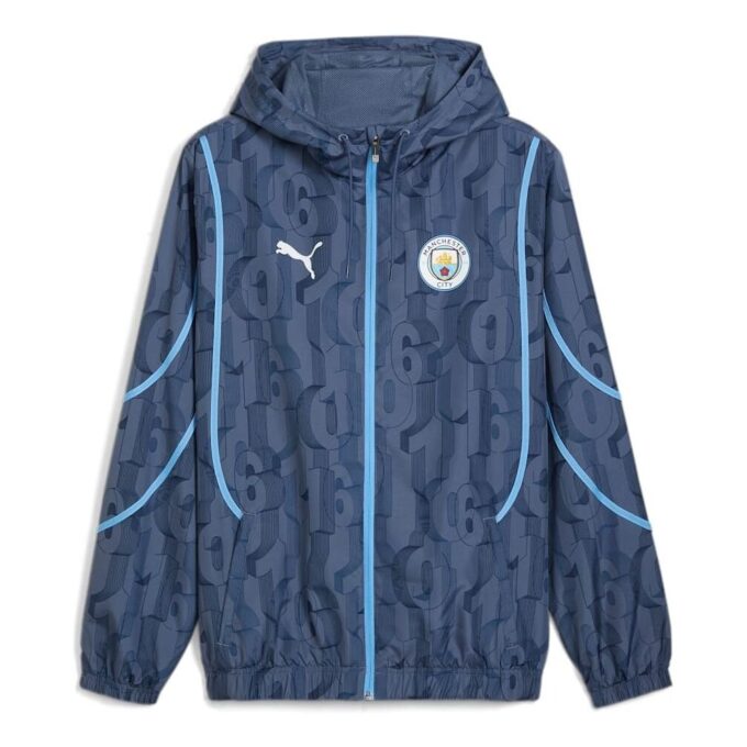 Chaqueta tejida prepartido del Manchester City «Azul tinta»