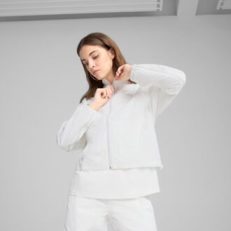 DARE TO Chaqueta tejida extragrande con cremallera completa para mujer