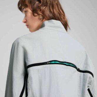 DARE TO Chaqueta tejida extragrande con cremallera completa para mujer