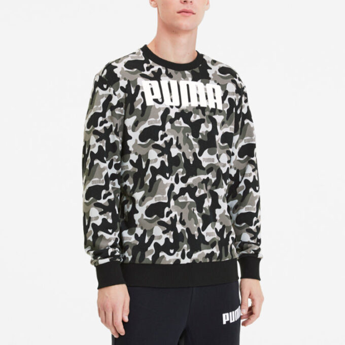 Jersey de manga larga con cuello redondo «Camuflaje negro»
