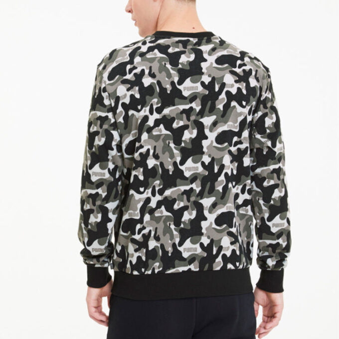 Jersey de manga larga con cuello redondo «Camuflaje negro»