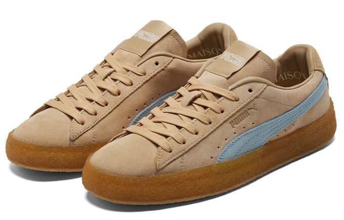 Maison Kitsune x Suede Crepe «Travertino Chambray Azul»