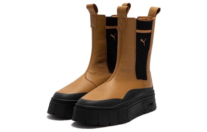 (Mujeres) Bota Chelsea Mayze Stack «Desert Tan»
