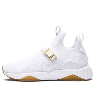 (Mujeres) Defy Varsity Mid «Blanco Dorado Metálico»