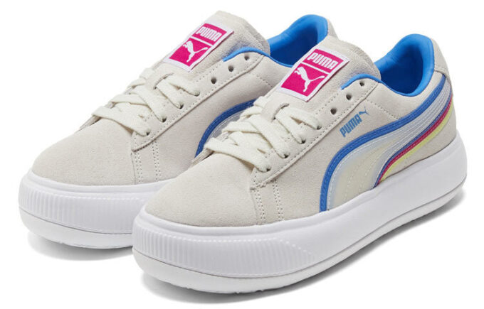 (Mujeres) Suede Mayu Triplex Tech «Crema, blanco, azul y rojo»