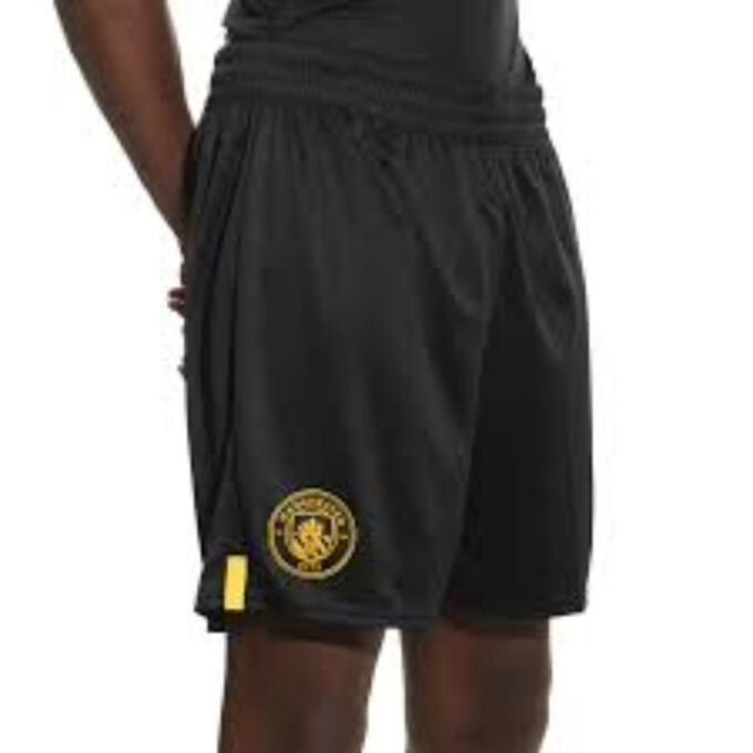 Pantalón corto réplica del Manchester City F.C. 22/23 «Negro Dorado»