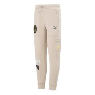 Pantalón deportivo de punto con insignia mixta «Beige»