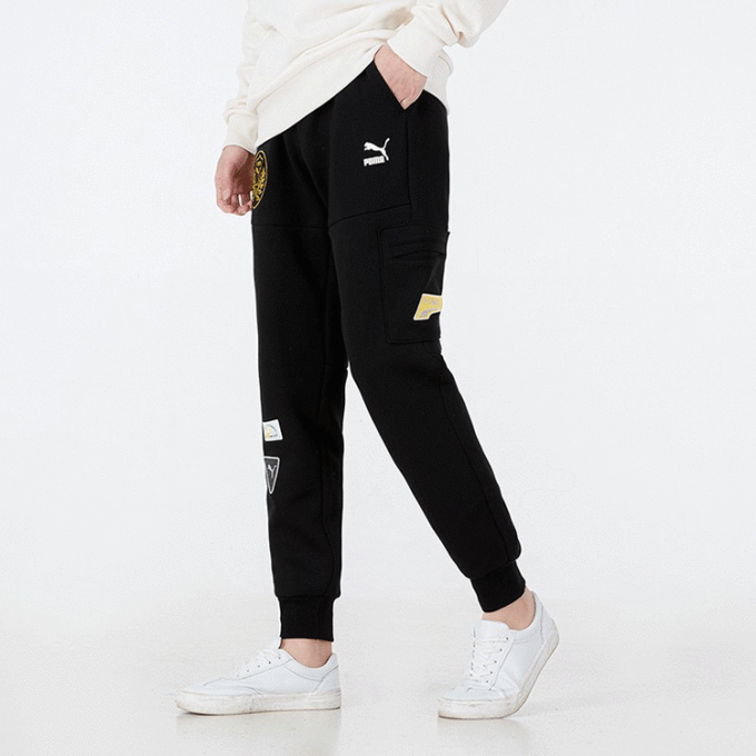 Pantalón deportivo de punto con insignia mixta «Negro»