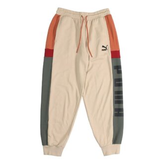 Pantalón deportivo retro con bloques «beige, gris, rojo y negro»