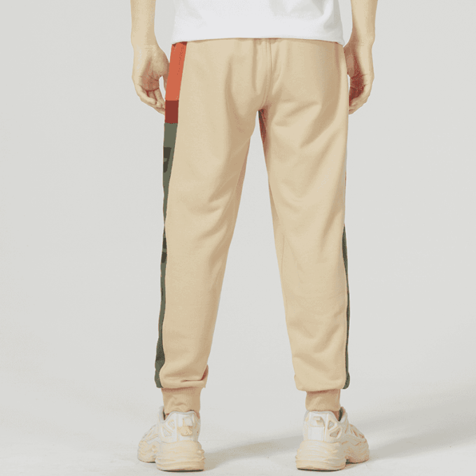 Pantalón deportivo retro con bloques «beige, gris, rojo y negro»