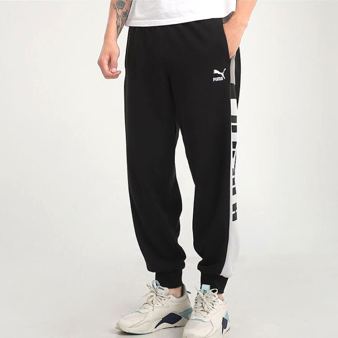 Pantalón deportivo retro con bloques «Negro, blanco y gris»