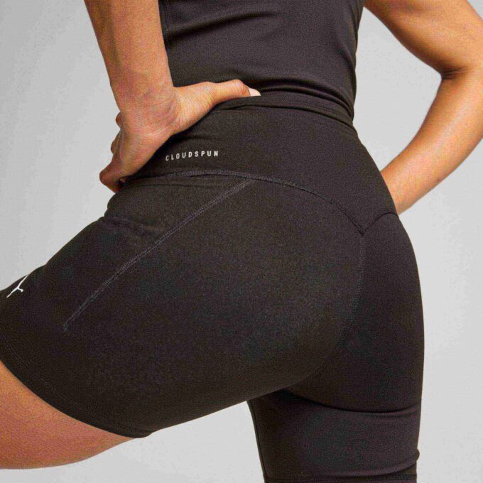 Pantalones cortos ajustados de cintura alta de 5″ para mujer de CLOUDSPUN