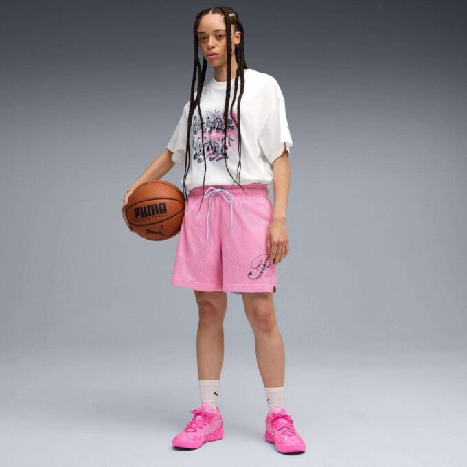 Pantalones cortos de baloncesto Shooting Stars para mujer de 5.5″