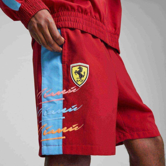 Pantalones cortos T7 de 18 cm para hombre de la Scuderia Ferrari Miami Limited Edition Pantalones cortos T7 de 18 cm para hombre de la Scuderia Ferrari Miami Limited Edition