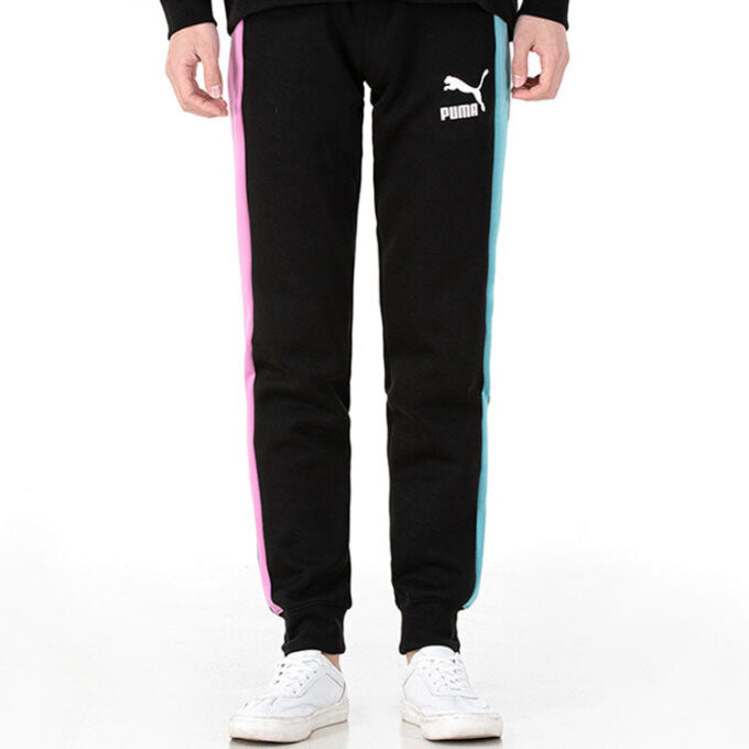 Pantalones deportivos icónicos T7 «Negro, Blanco y Azul»