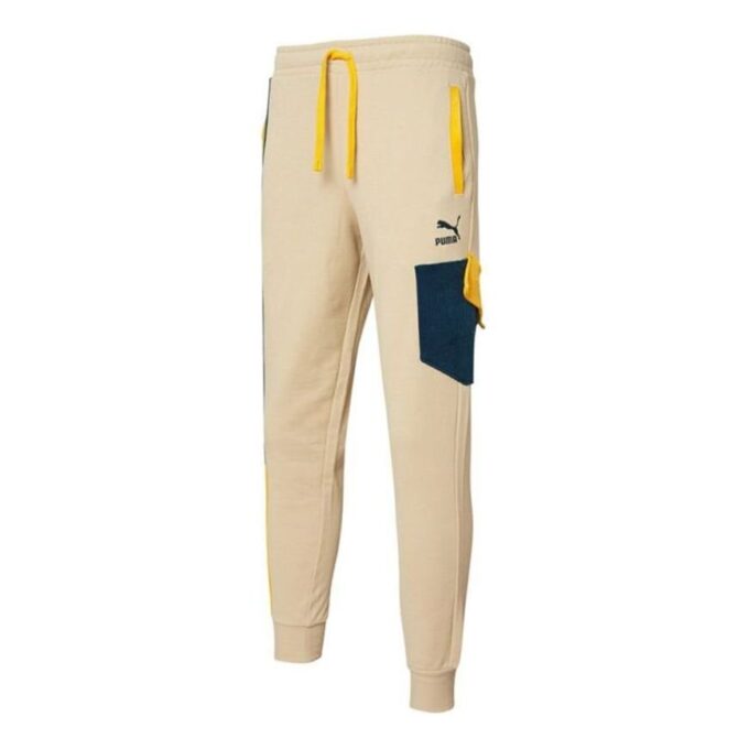 Pantalones deportivos retro «Beige, negro y naranja»