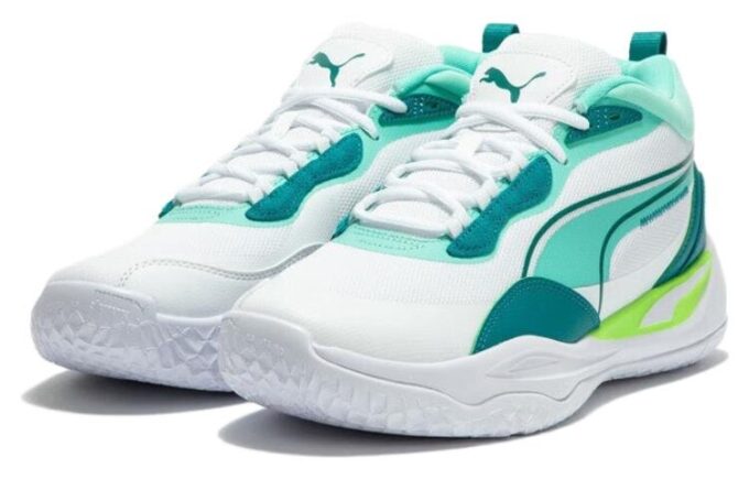 Playmaker Pro Mid «Blanco y verde azulado»