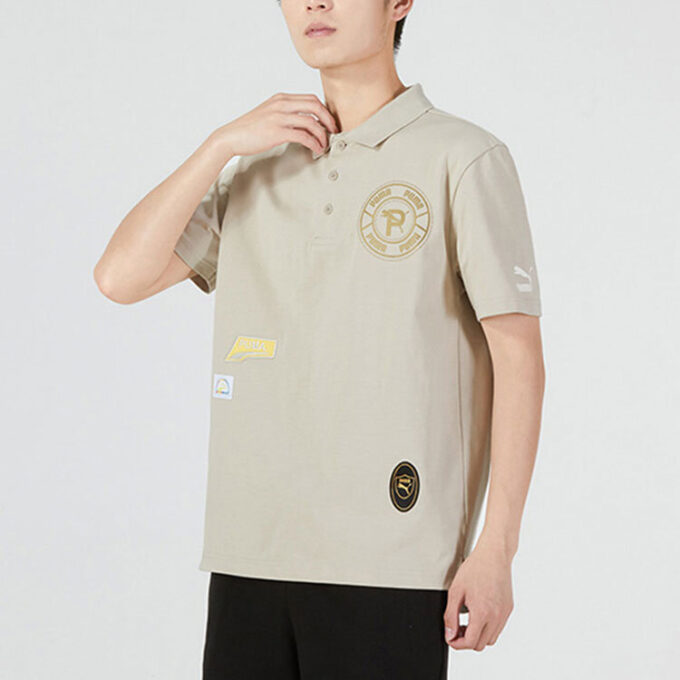 Polo con insignia mixta «Beige»