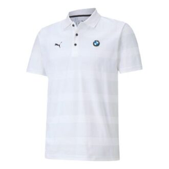 Polo de manga corta a rayas PUMA x BMW Motorsport «Blanco y negro»
