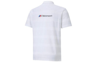 Polo de manga corta a rayas PUMA x BMW Motorsport «Blanco y negro»