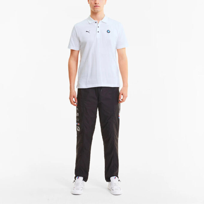 Polo de manga corta a rayas PUMA x BMW Motorsport «Blanco y negro»