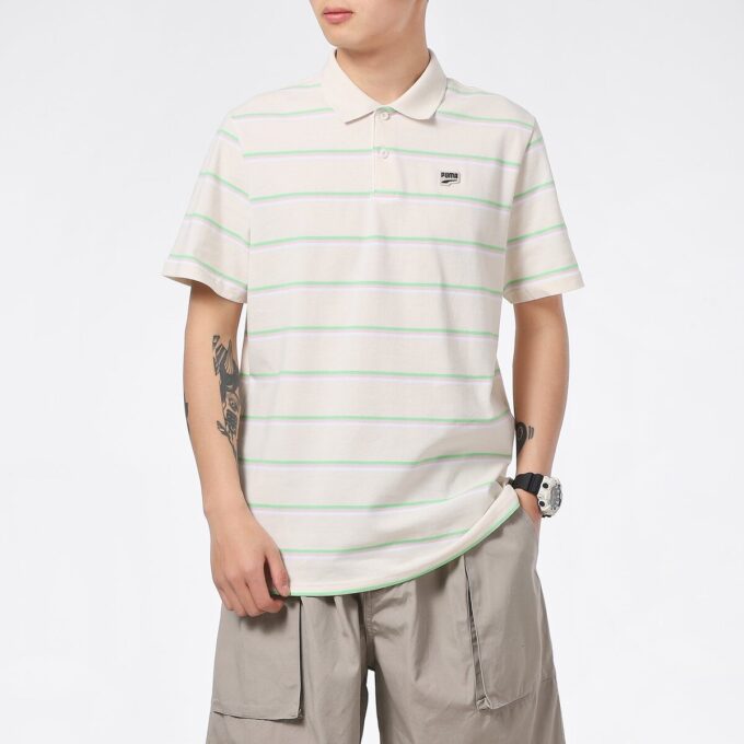 Polo de rayas Downtown «Beige»
