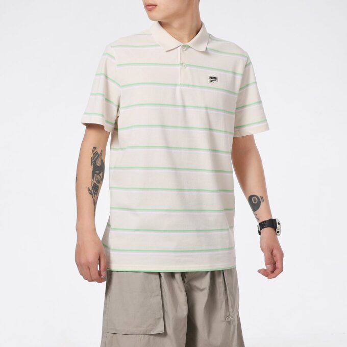 Polo de rayas Downtown «Beige»