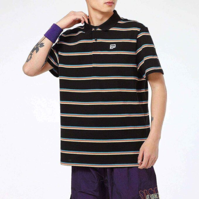 Polo de rayas Downtown «Negro»