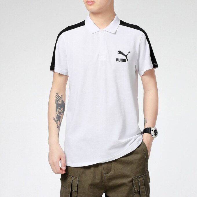 Polo icónico T7 «Blanco y negro»