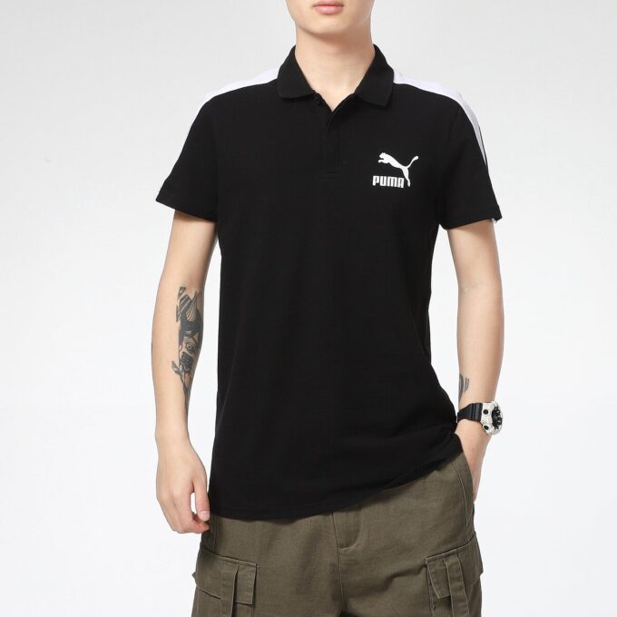 Polo icónico T7 «Negro y blanco»