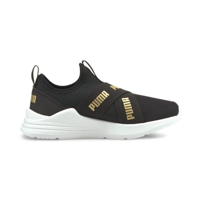(PS) Zapatillas sin cordones Wired Run «Black Team Gold»