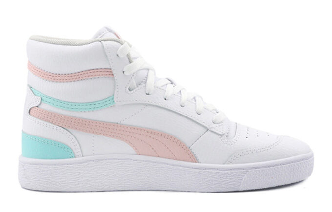Ralph Sampson Mid K Zapatillas de caña media en blanco, rosa y azul