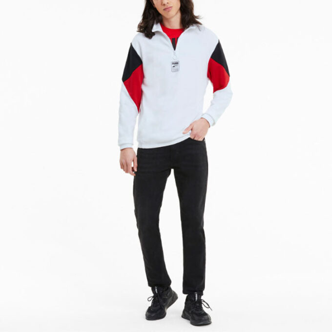 Rebel Half-Zip TR «Blanco, Negro y Rojo»