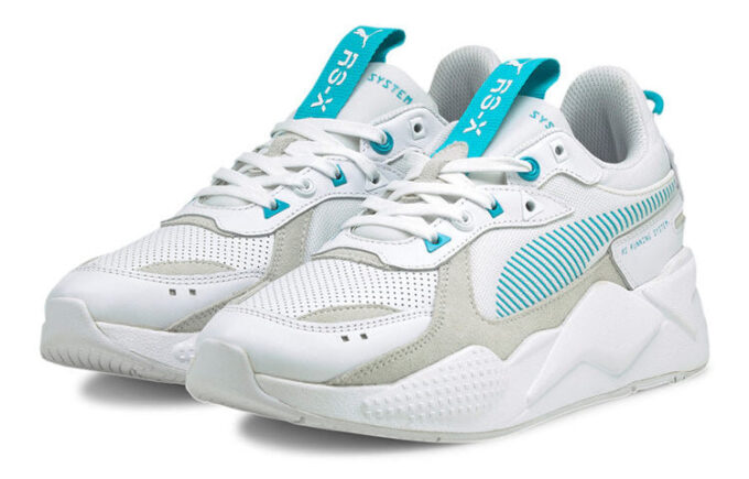 RS-X «Teoría del color – Blanco Azul Scuba»