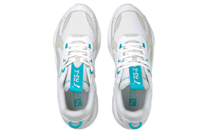 RS-X «Teoría del color – Blanco Azul Scuba»