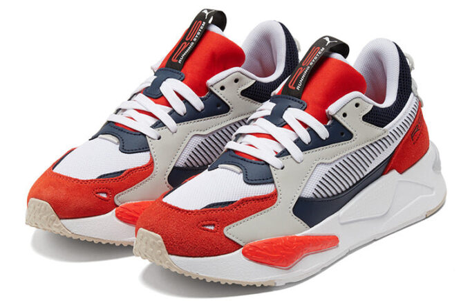 RS-Z – Zapatillas deportivas retro antideslizantes con amortiguación de impactos, color rojo y blanco
