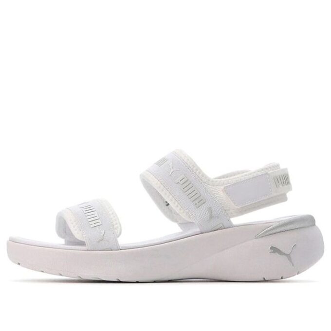 Sandalia deportiva para mujer «Blanco metalizado plateado»