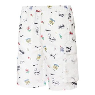 Shorts cargo tejidos con concienciación «Blanco y negro»