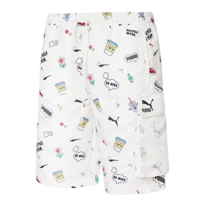 Shorts cargo tejidos con concienciación «Blanco y negro»