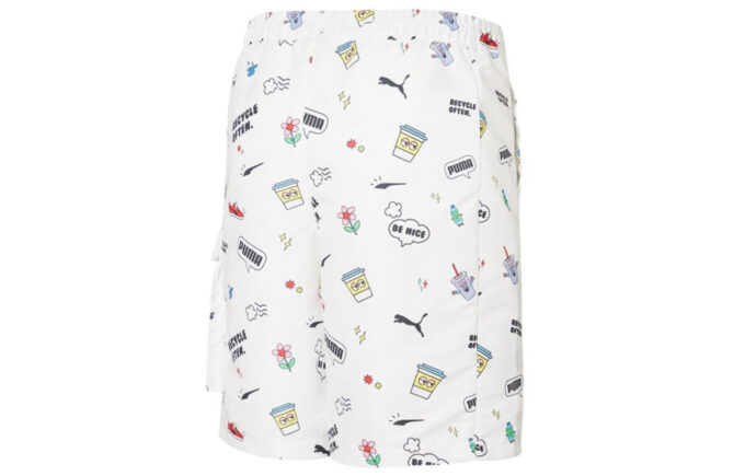 Shorts cargo tejidos con concienciación «Blanco y negro»