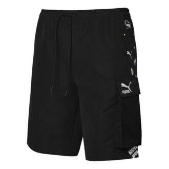 Shorts cargo tejidos con concienciación «Negro y blanco»