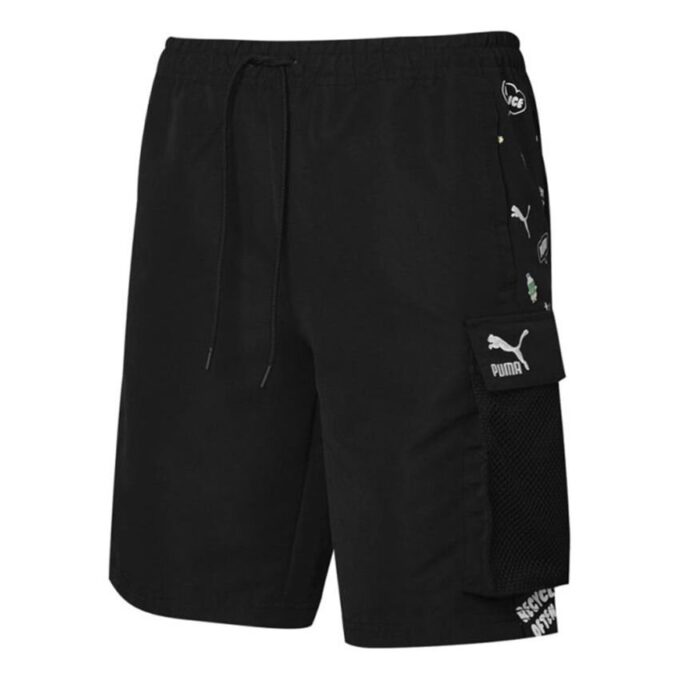 Shorts cargo tejidos con concienciación «Negro y blanco»