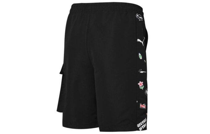 Shorts cargo tejidos con concienciación «Negro y blanco»