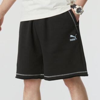 Shorts con logo «Negro con costuras blancas»